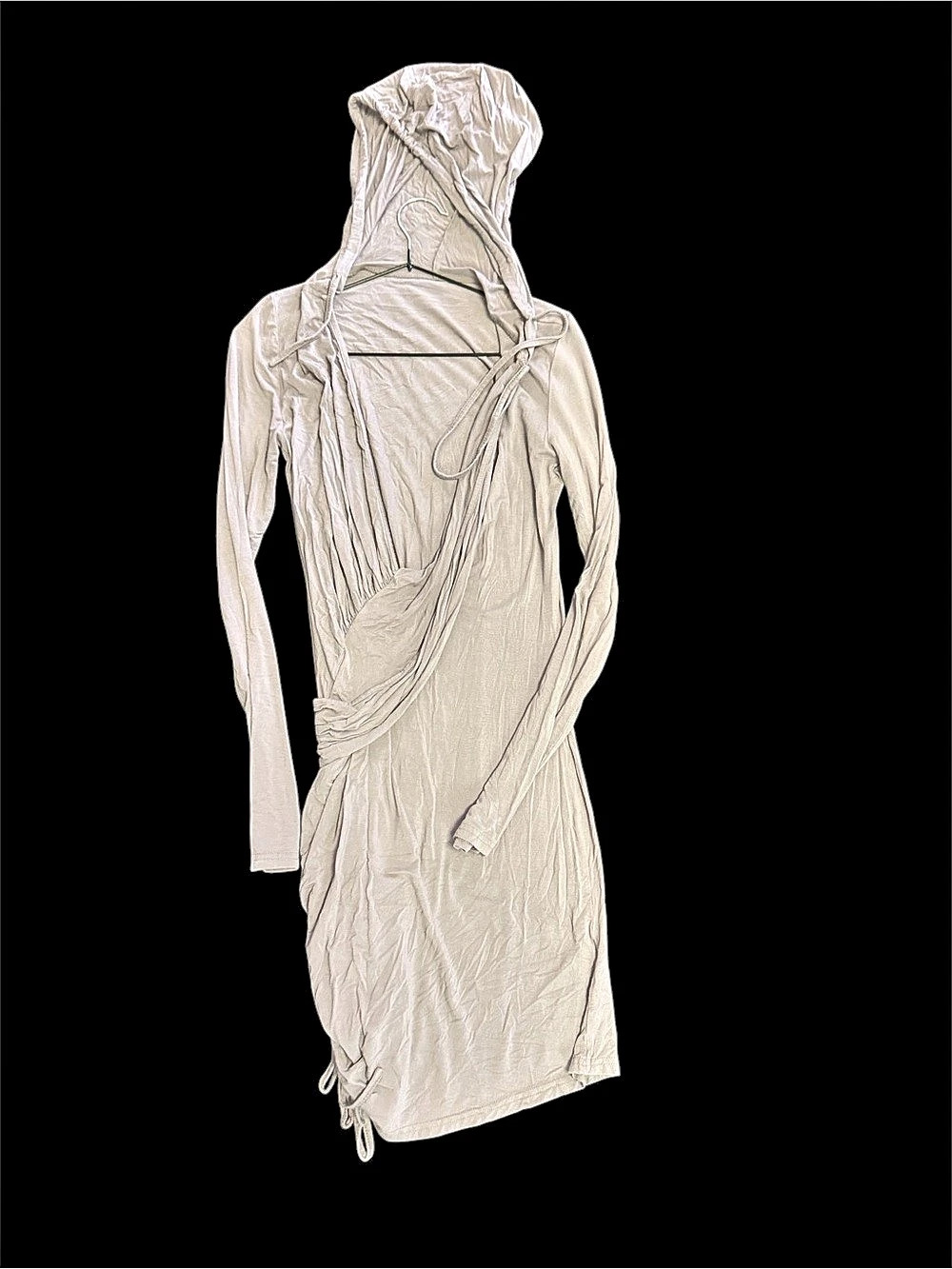 SHEIN Hooded Draped Mini Dress in White Size Medium